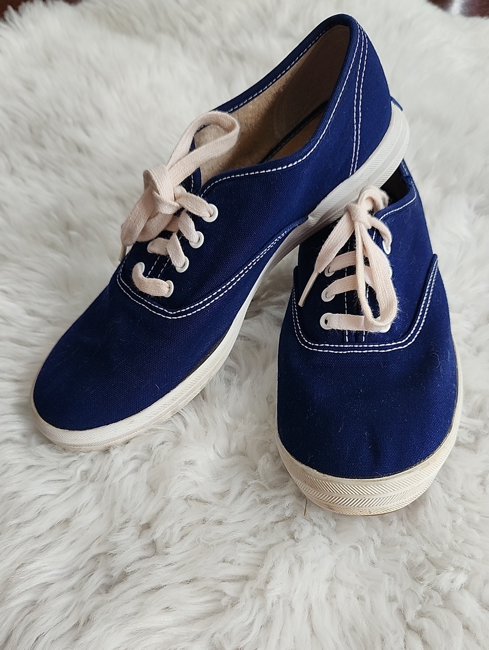 Keds Classic Navy Canvas Lace-Up Sneakers, 7.5
